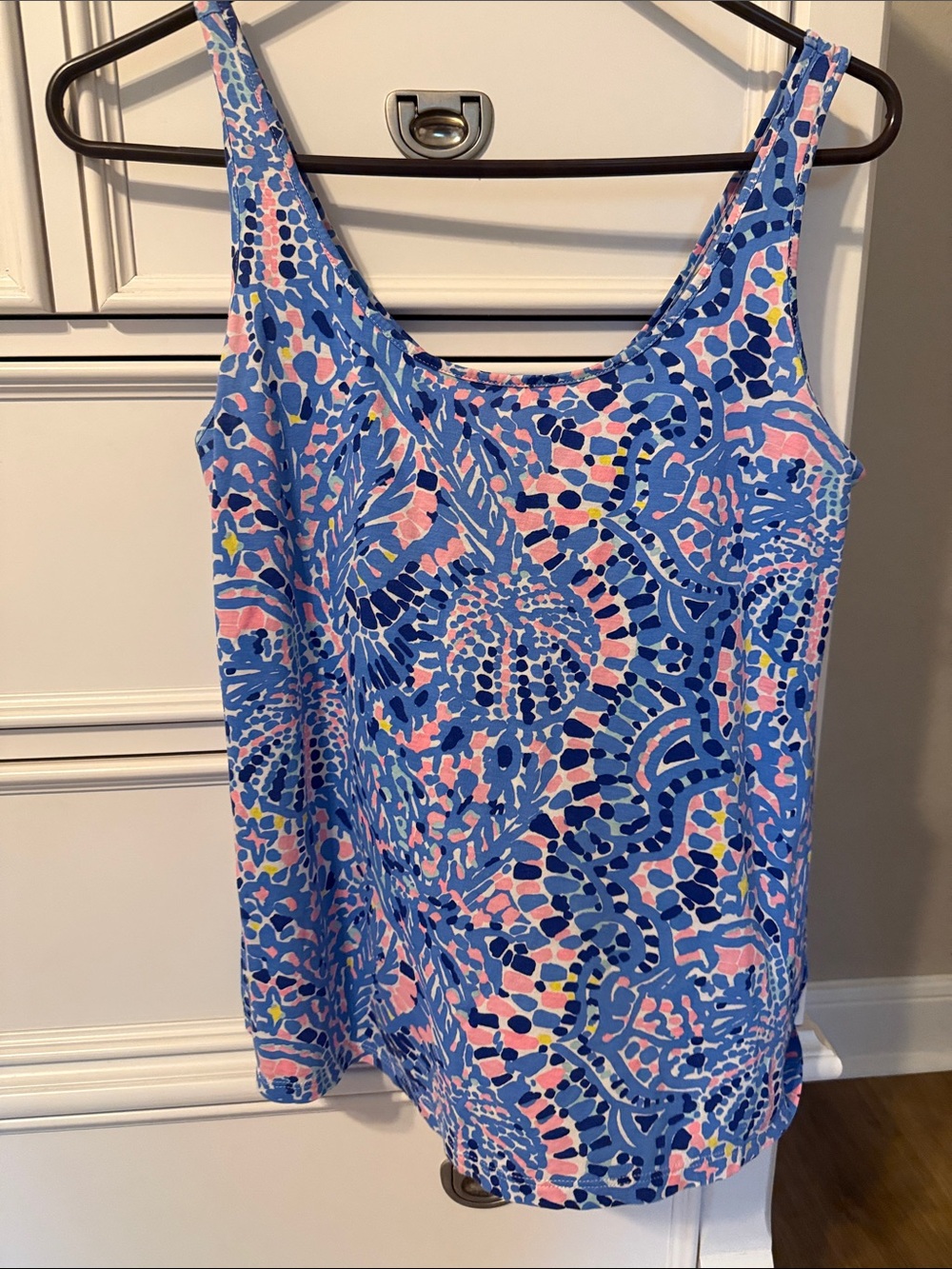 Lilly Pulitzer Blue & Pink Patterned Women's Tank Top